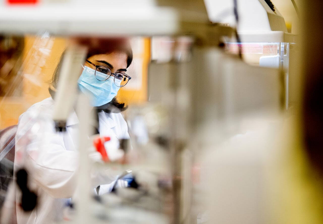student in lab.